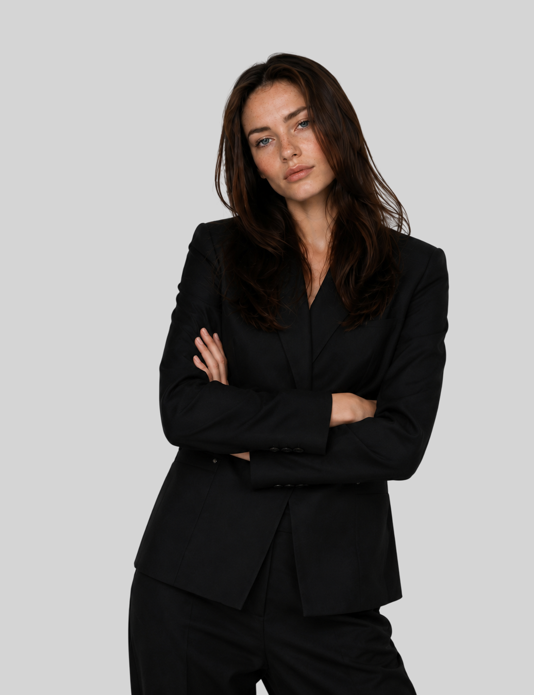 Damen Blazer Schwarz – Slim Fit mit Reverskragen und Taschen