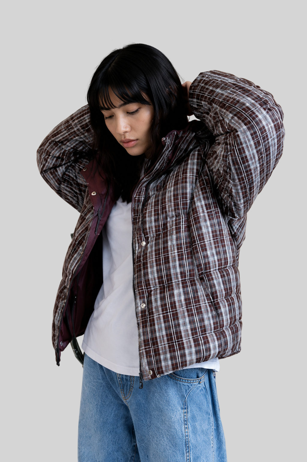 Karierte Damen Winterjacke mit Kapuze – Warme & Komfortable Jacke