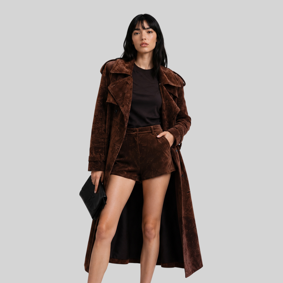 Klassischer Wildledermantel für Damen – Zeitloser Herbst Look