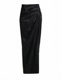 Damen Bleistiftrock – Slim Fit, Hohe Taille, Mit Schlitz und Patchwork-Falten