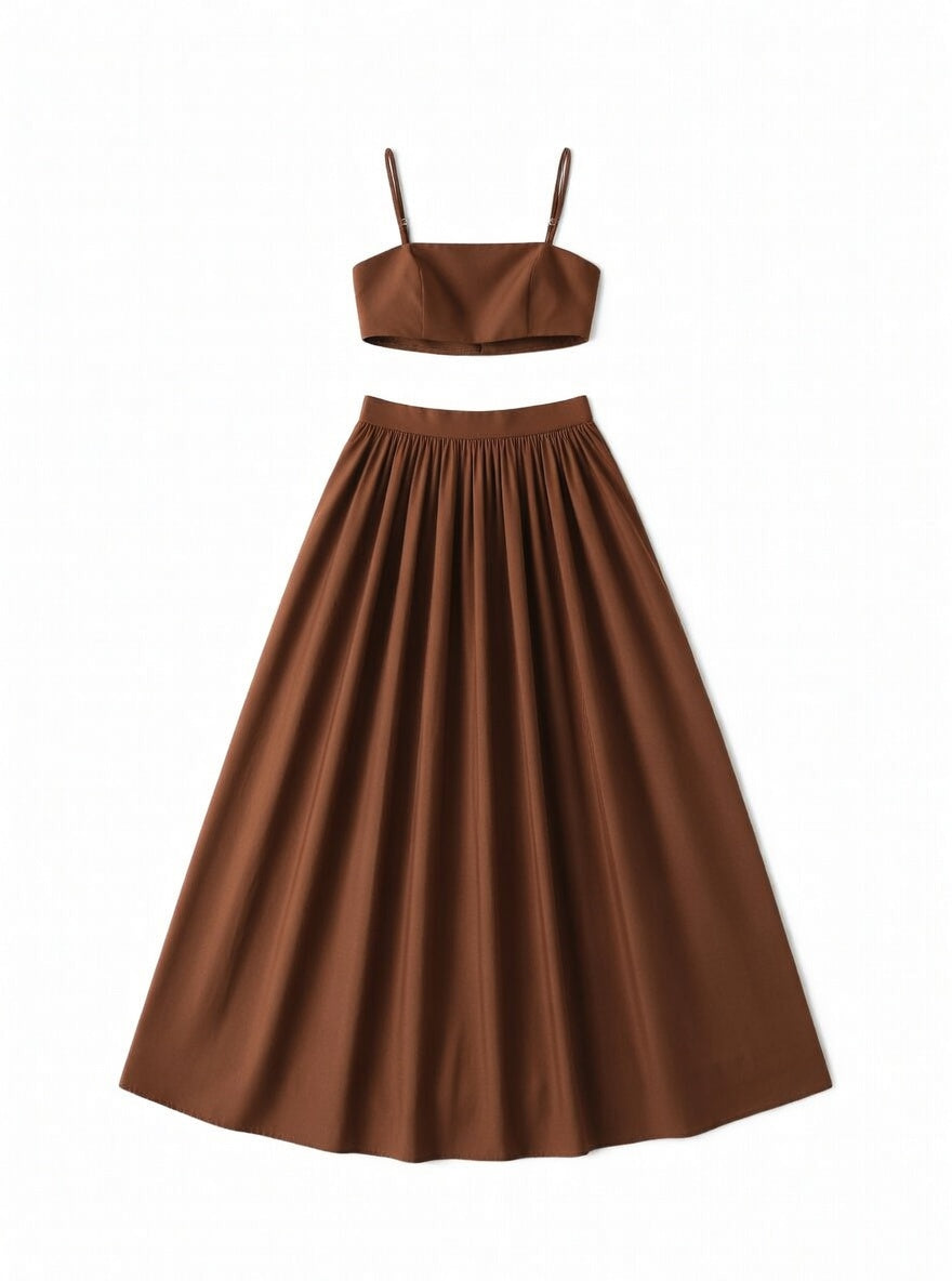 Baumwoll Sommer-Set mit Midirock – Zeitlose Eleganz