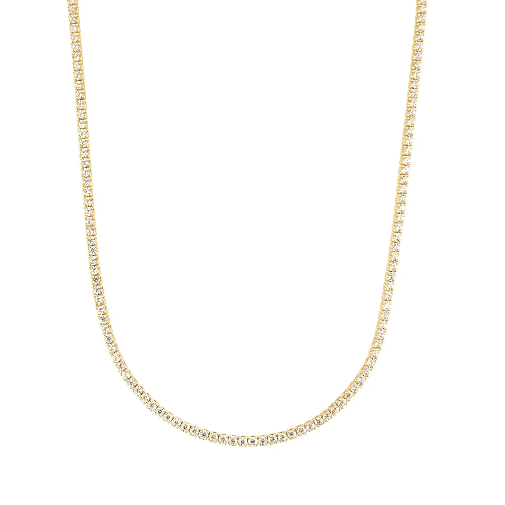 Elegante Damen Choker Halskette aus 925 Sterling Silber – Vergoldet oder Platinbeschichtet mit Zirkonia, Funkelnder Luxus Schmuck