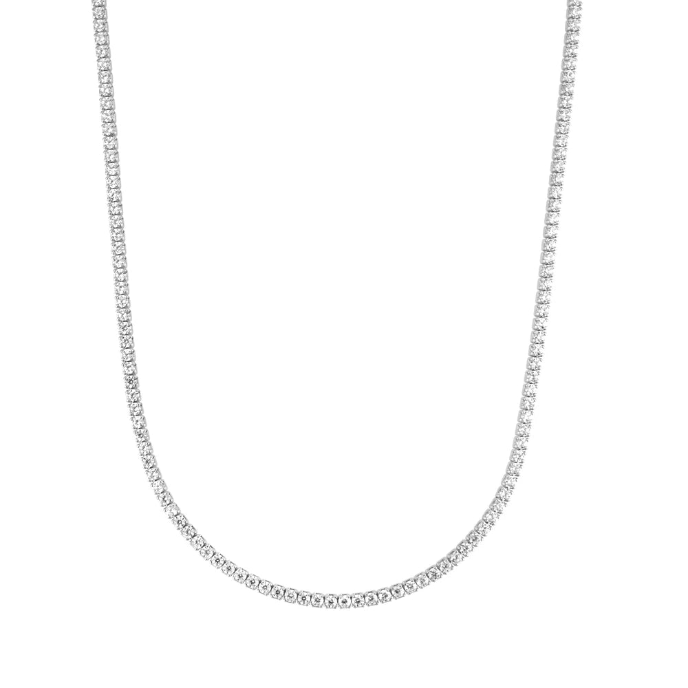 Elegante Damen Choker Halskette aus 925 Sterling Silber – Vergoldet oder Platinbeschichtet mit Zirkonia, Funkelnder Luxus Schmuck