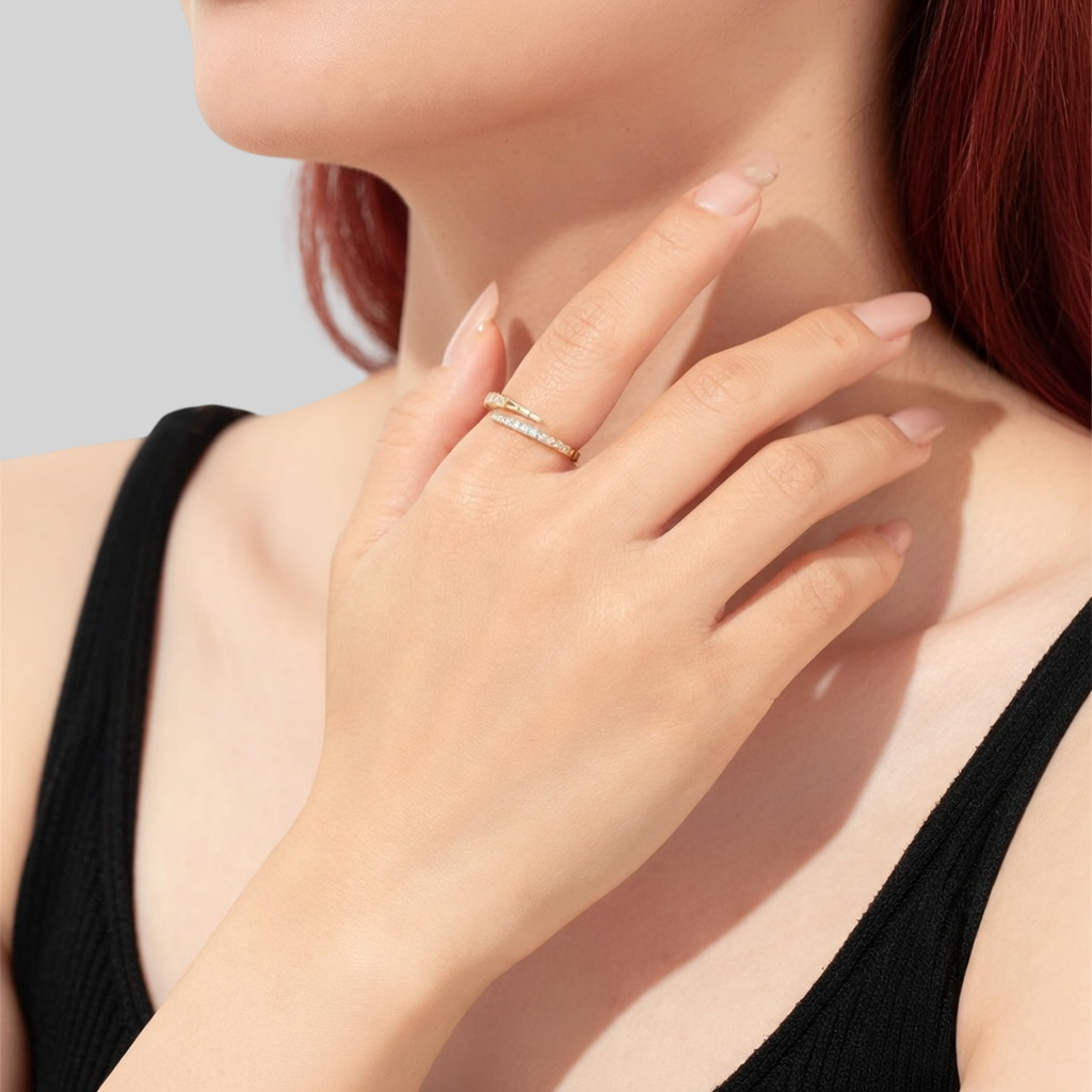 Eleganter Damenring aus 925 Silber – Verstellbare Größe | Vergoldet oder Platinbeschichtet | Zeitlos & Feminin