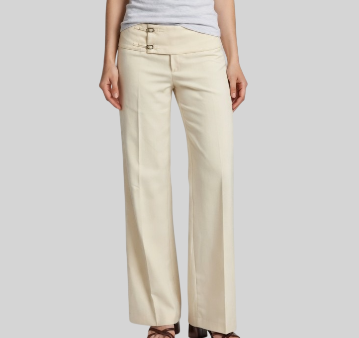 Trendige Damen Streetwear-Hose in Beige
