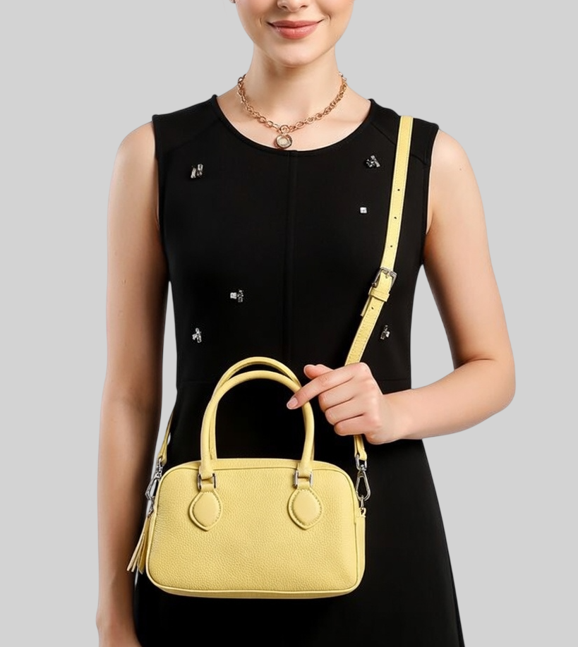 [15 % RABATT]  Damen Mini Schultertasche aus echtem Leder – Elegant, vielseitig & im modernen Boston-Design