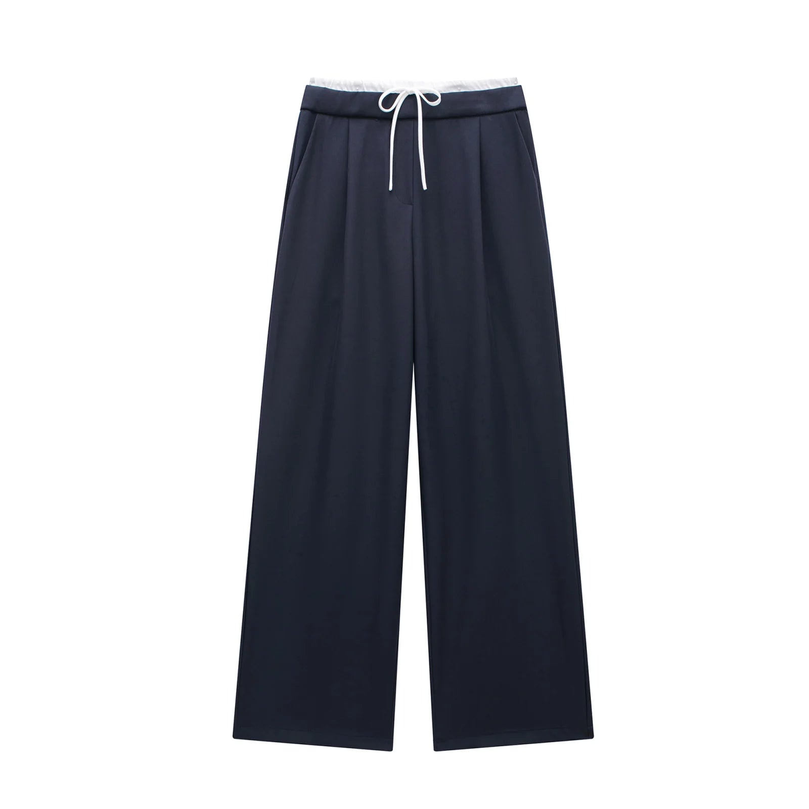 Lockere Damenhose mit weitem Bein – elegante Sommerhose mit Bindegürtel