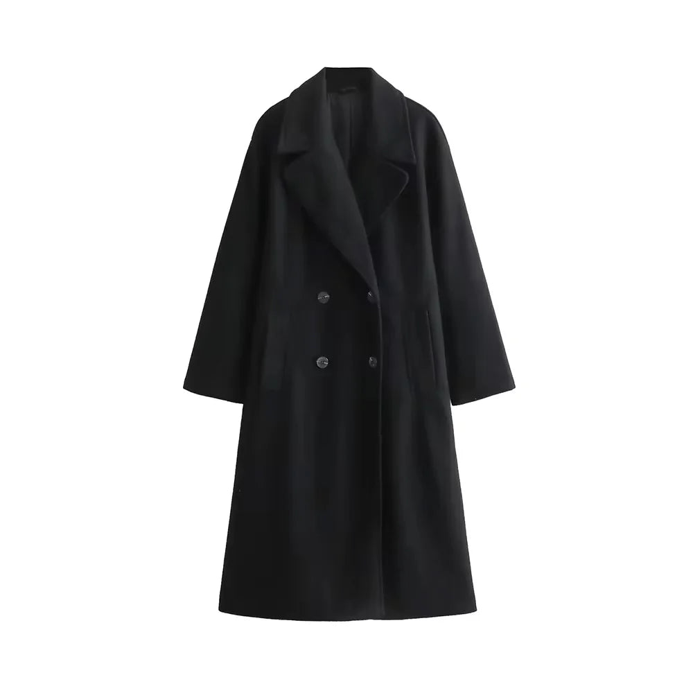 Eleganter Oversize Damenmantel – Weicher Wollmantel