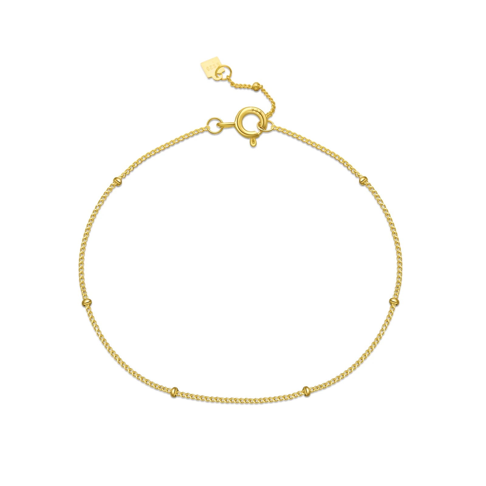 Damen Armband aus 925 Sterling Silber – Zarte Perlen, vergoldet oder platinbeschichtet, schlicht und elegant