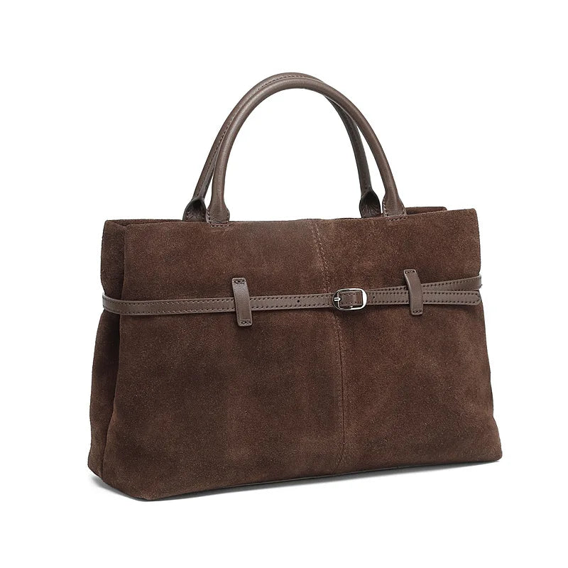 Damen Handtasche aus Wildleder und Echtleder – Geräumig & Elegant – Premium Schultertasche