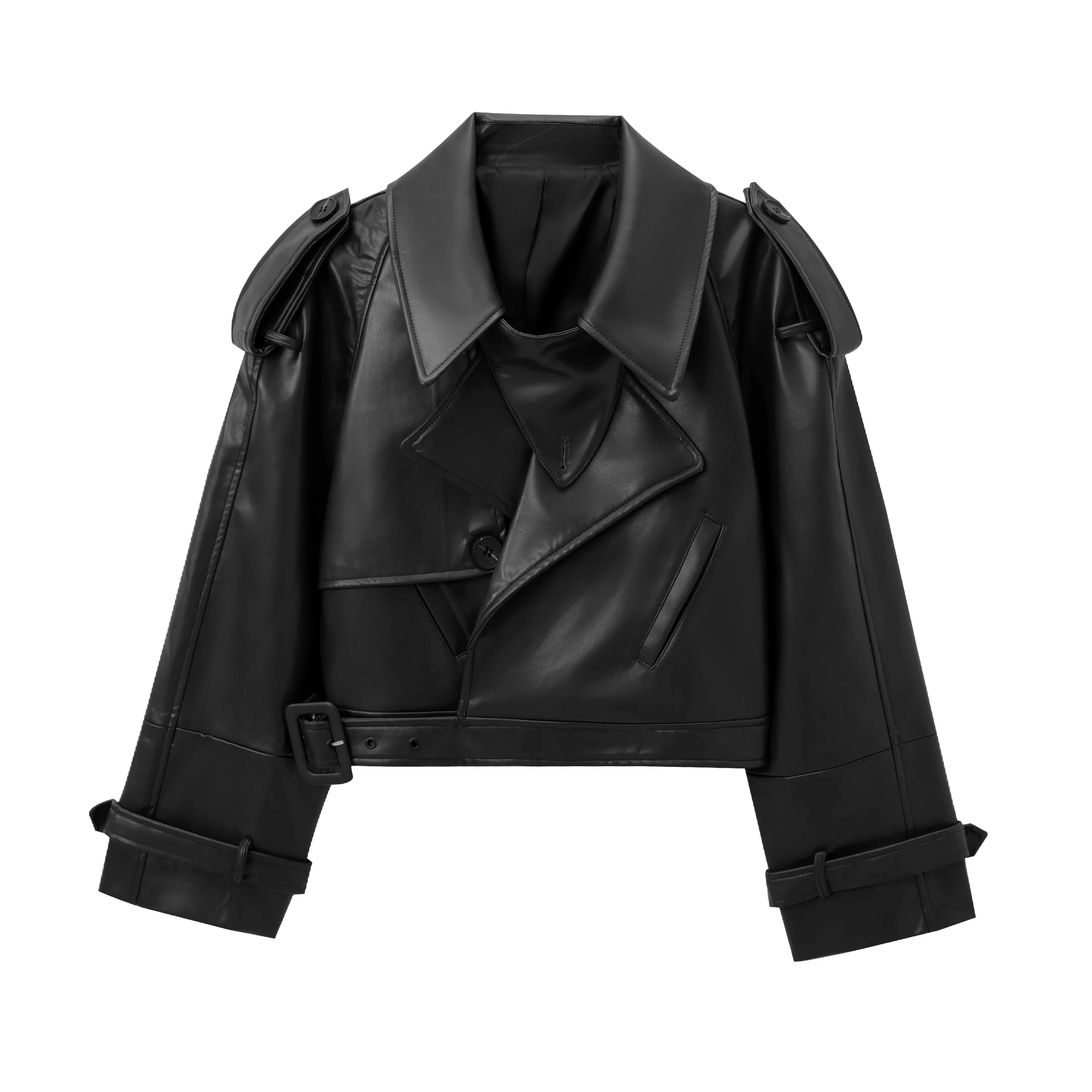 Cropped-Bomberjacke für Damen – stylische Lederjacke