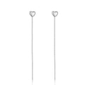 925 Sterling Silber Herz Ohrhänger mit Langer Kette – Zart, Minimalistisch & Elegant – Vergoldet oder Platinbeschichtet