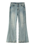 Low-Waist-Jeans für Damen – ausgestellte Denim-Hose mit Schlitz