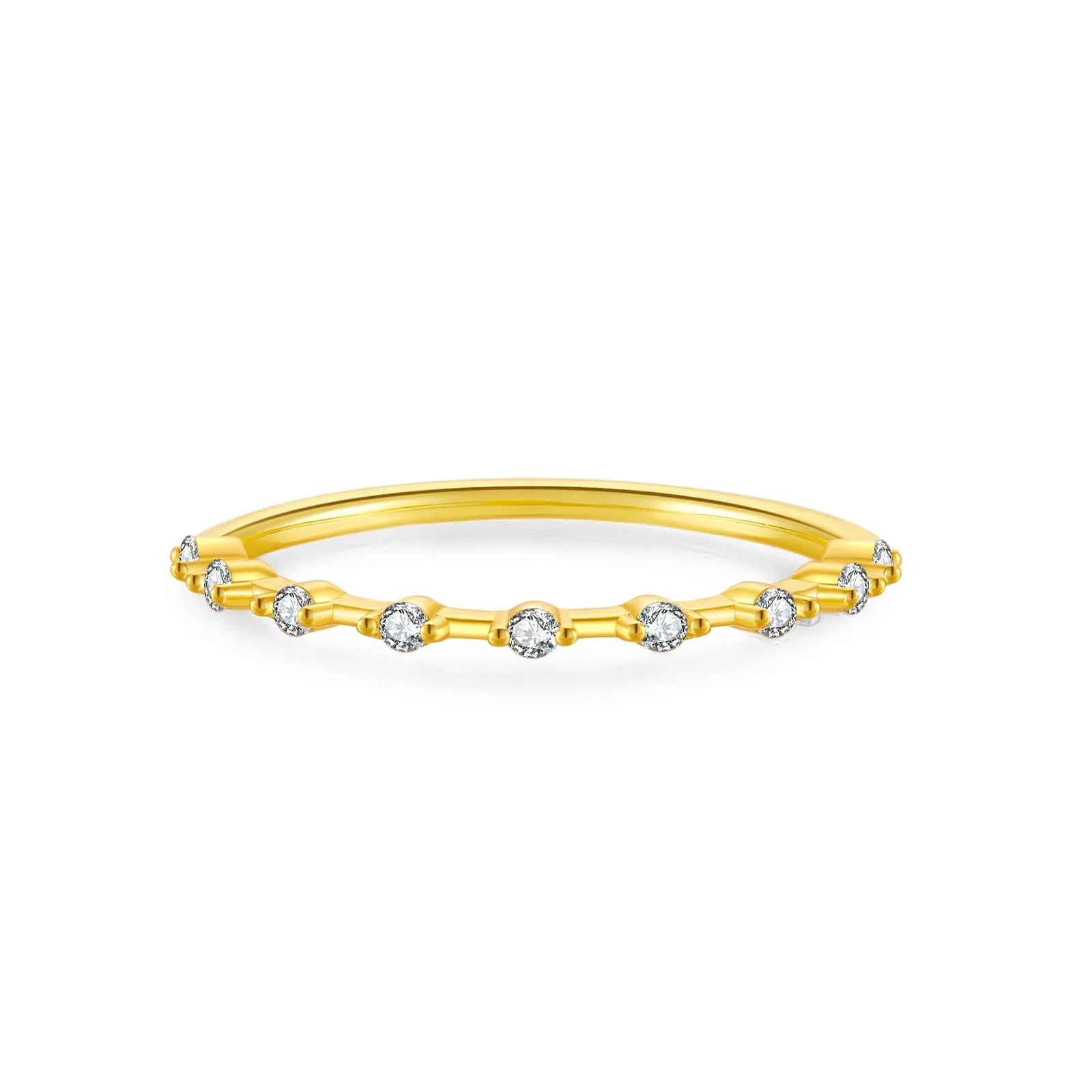 Damenring aus 925 Silber im Band-Design mit Zirkonia – Vergoldet oder Platinbeschichtet | Zeitlos & Elegant