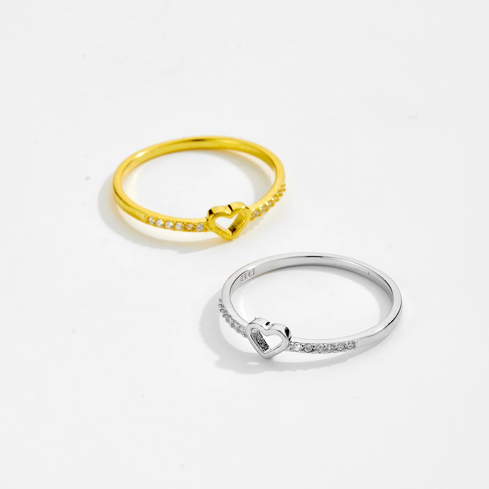 Zarter 925 Silber Ring mit Herz & Zirkonia – Vergoldet oder Platinbeschichtet | Minimalistisch & Elegant