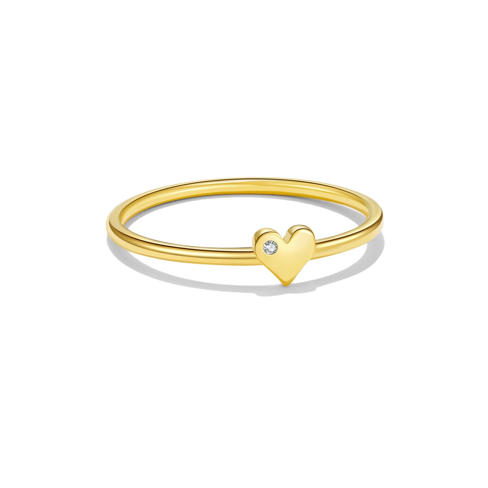 925 Silber Ring mit Herz Zirkonia – Vergoldet oder Platinbeschichtet | Zart & Feminin