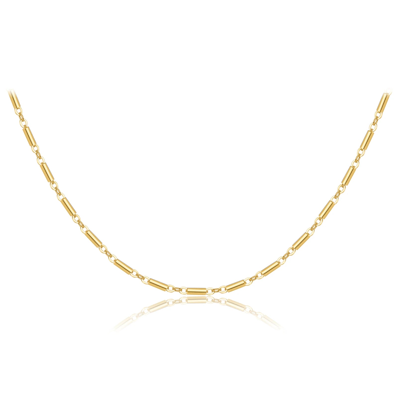 925 Sterling Silber Choker Halskette, vergoldet oder platinbeschichtet – Dünne Bambuskette, elegant & modern