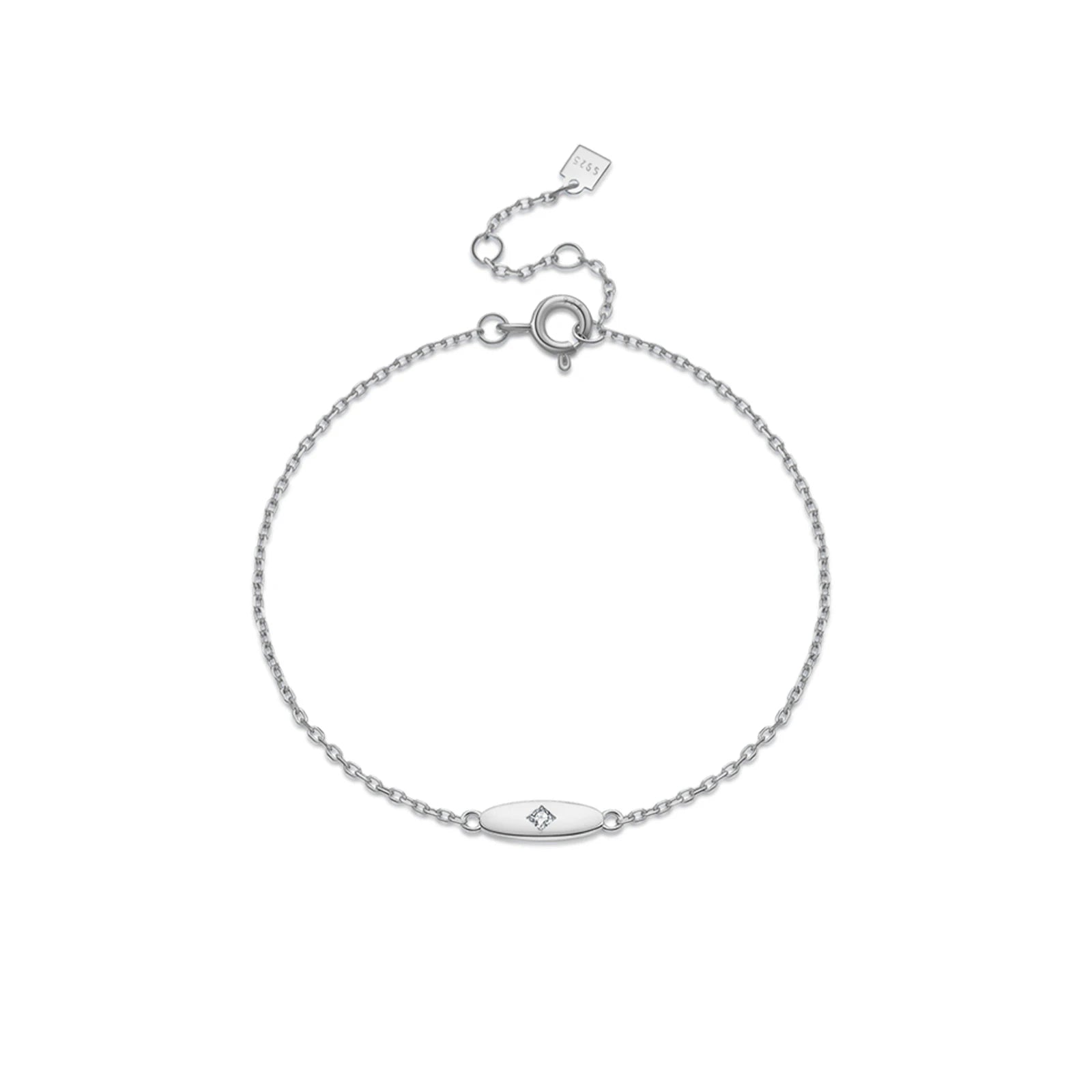 925 Sterling Silber Armband mit Ovalem Zirkonia Anhänger – Vergoldet oder Platinbeschichtet | Minimalistisch & Elegant