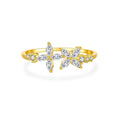 Zarter 925 Silber Ring mit floralem Design & Zirkonia – Vergoldet oder Platinbeschichtet | Feminin & Elegant