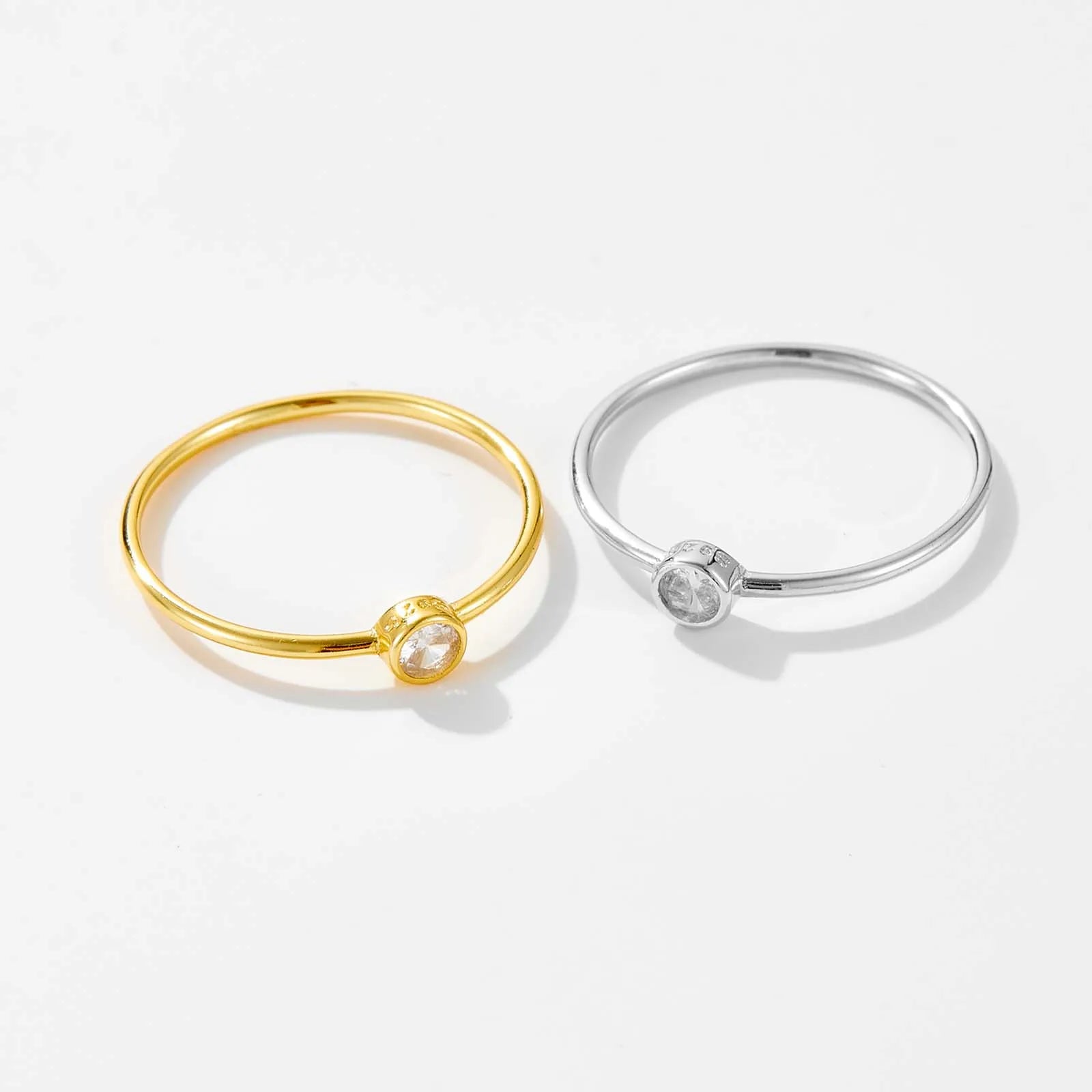 Minimalistischer 925 Silber Ring mit Zirkonia – Vergoldet oder Platinbeschichtet | Elegant & Zeitlos