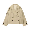 Kurzer Damen-Trenchcoat – zweireihige Cropped-Jacke im eleganten Look
