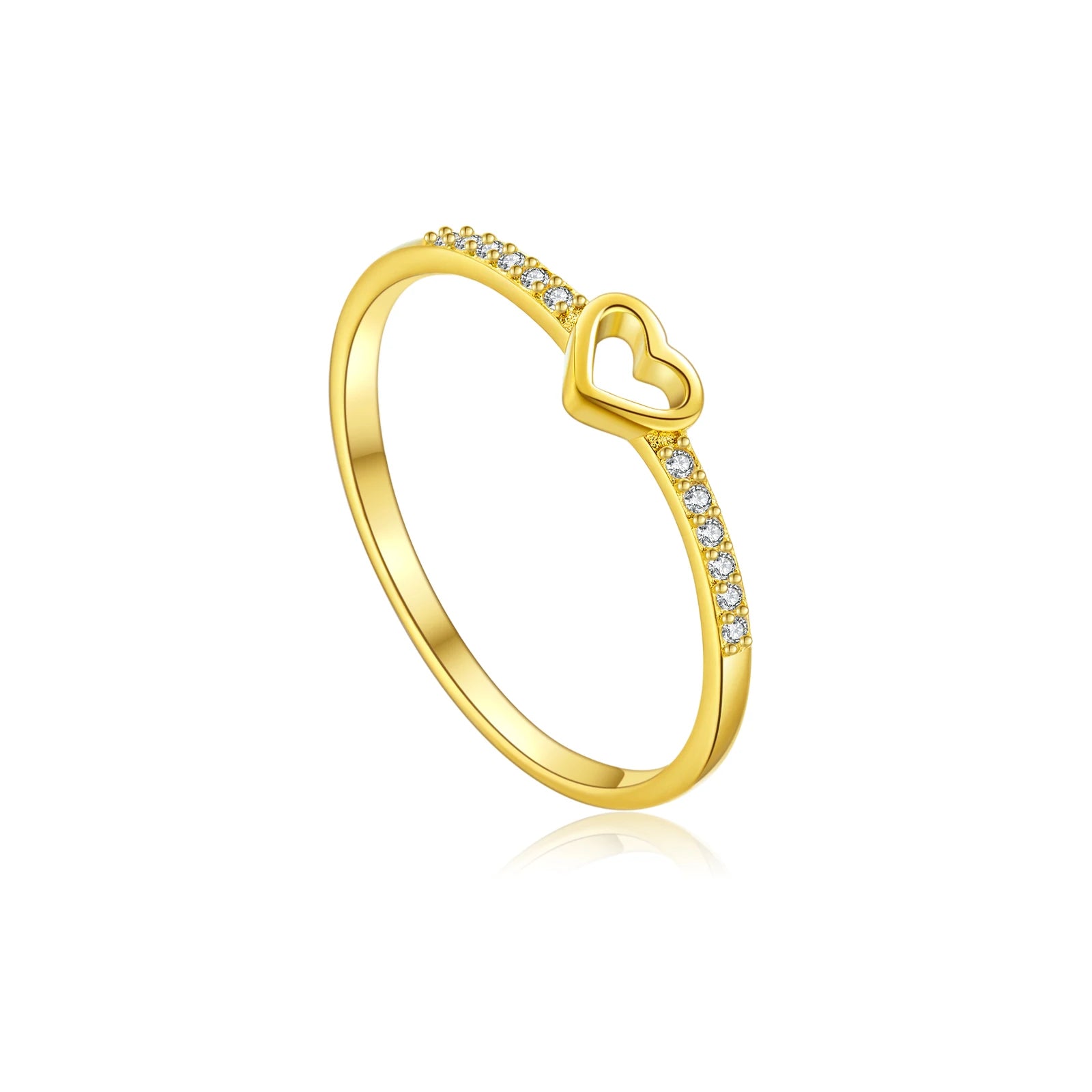 Zarter 925 Silber Ring mit Herz & Zirkonia – Vergoldet oder Platinbeschichtet | Minimalistisch & Elegant
