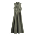 Elegantes Damen Maxikleid – Ärmellos, mit Drapierung, die die Figur formt und die Silhouette betont