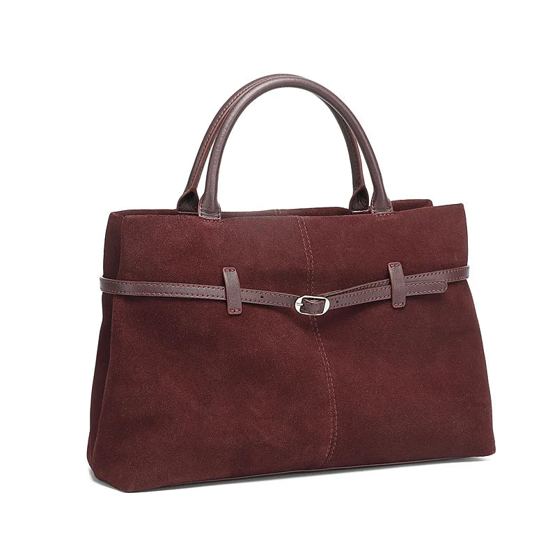 Damen Handtasche aus Wildleder und Echtleder – Geräumig & Elegant – Premium Schultertasche