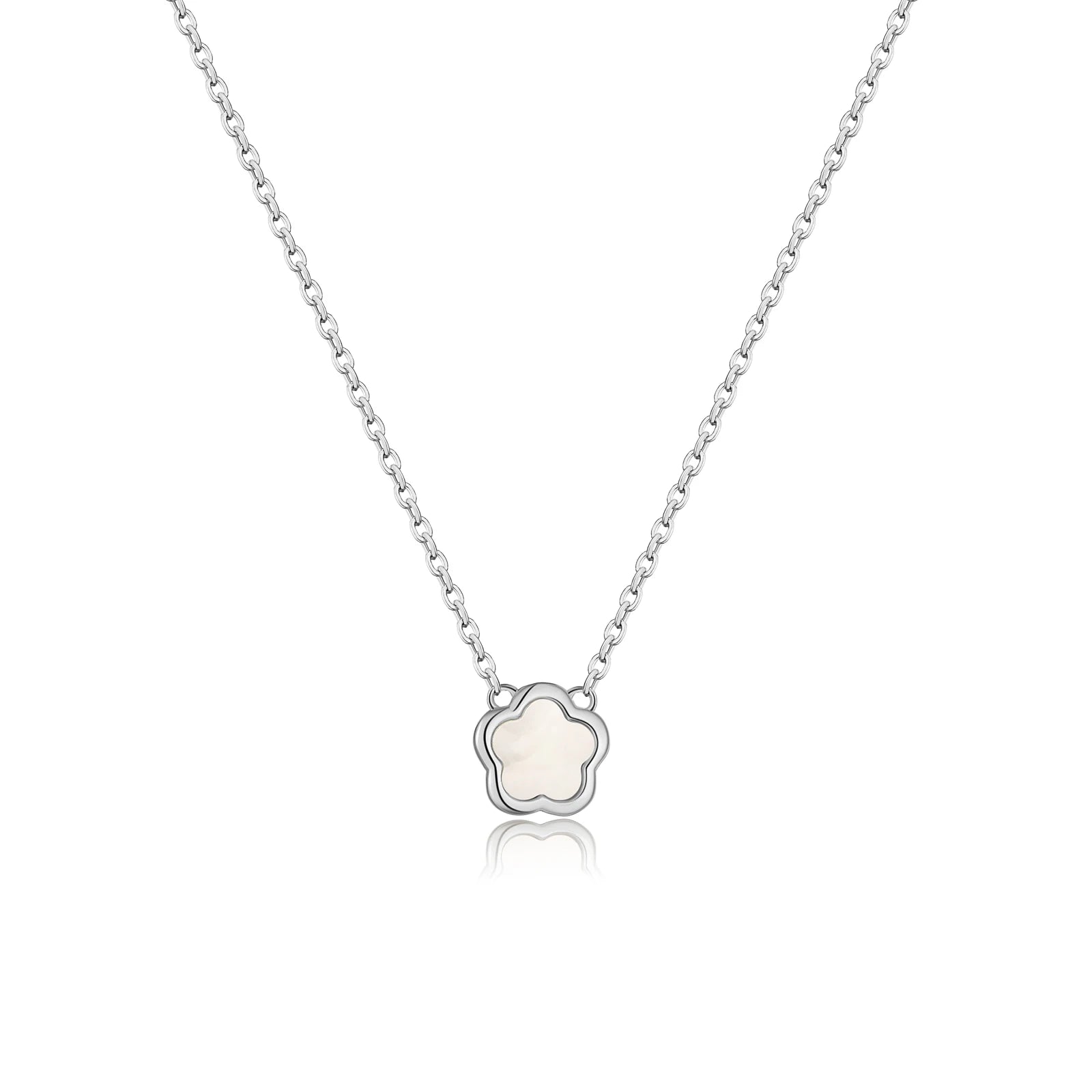 Edle 925 Sterling Silber Halskette, vergoldet oder platinbeschichtet, mit Muschelblumen Anhänger – Zart, minimalistisch & elegant für Damen