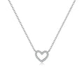 Feine Damen Halskette, vergoldet oder platinbeschichtet – Herz Design mit Zirkonia Stein