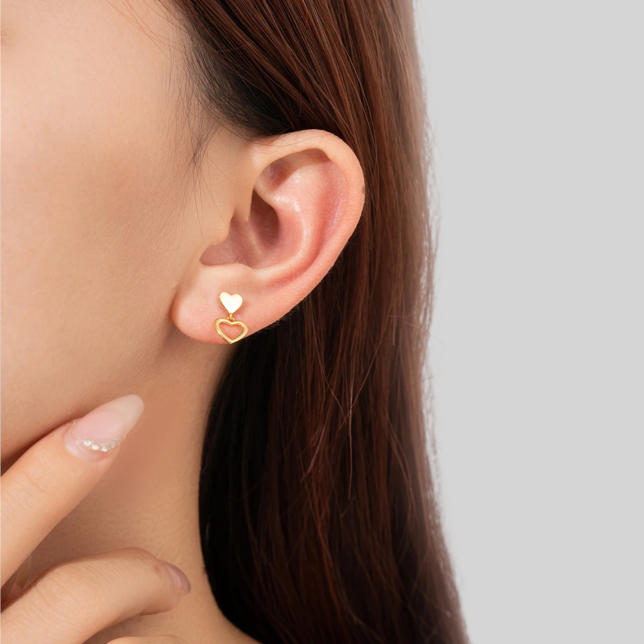 925 Sterling Silber Herz Ohrstecker – Schlicht, Elegant & Minimalistisch – Vergoldet oder Platinbeschichtet
