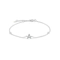 925 Sterling Silber Initial Armband, vergoldet oder platinbeschichtet – Buchstabe A–Z mit Zirkonia