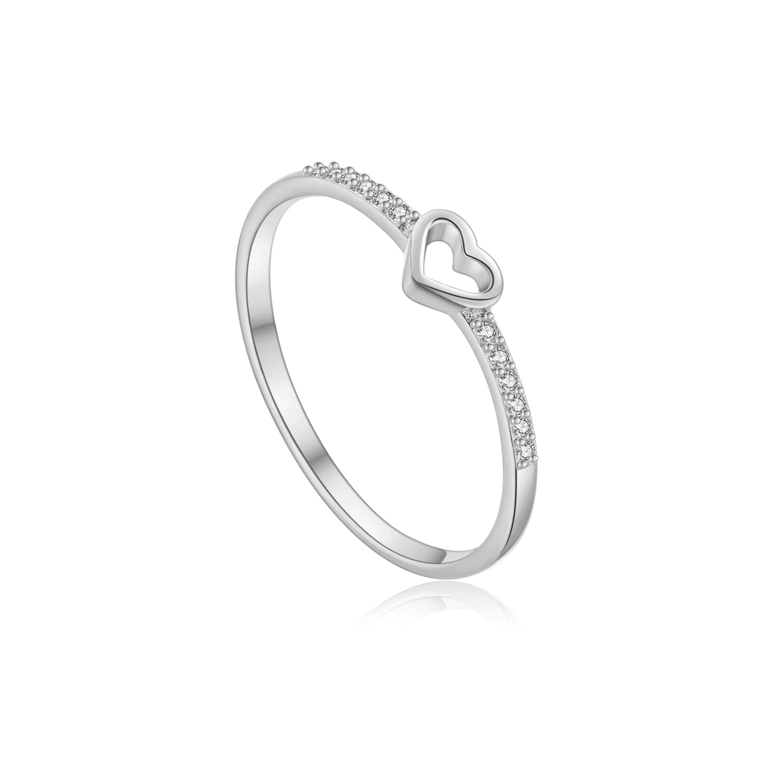 Zarter 925 Silber Ring mit Herz & Zirkonia – Vergoldet oder Platinbeschichtet | Minimalistisch & Elegant
