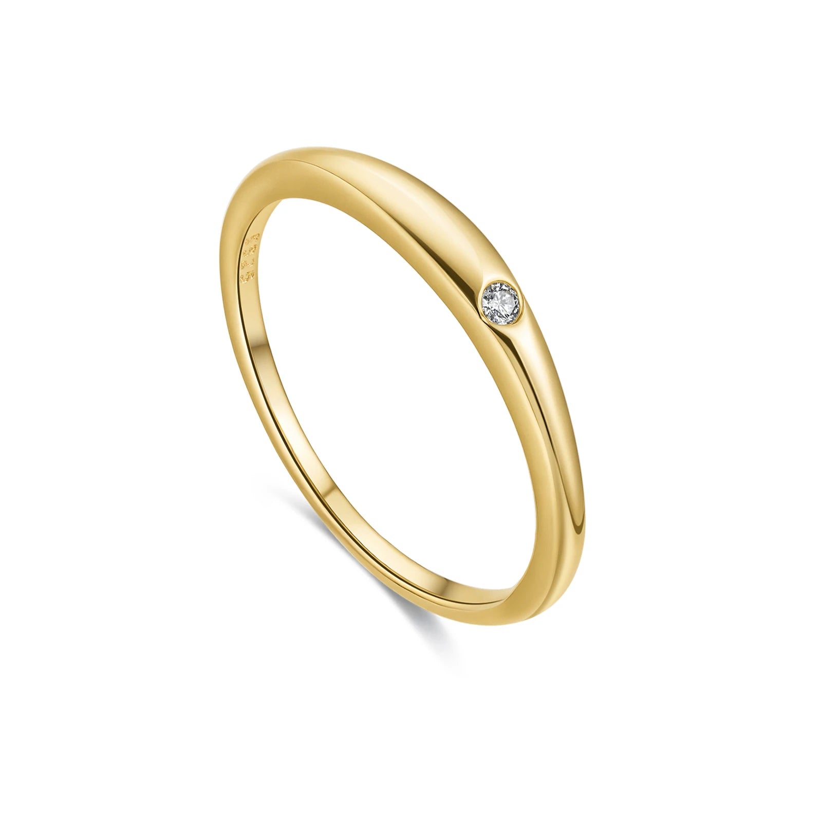 Zarter 925 Silber Ring mit Zirkonia – Vergoldet oder Platinbeschichtet | Minimalistisch & Modern