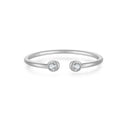 Damenring aus 925 Silber mit Klarer Zirkonia – Verstellbare Größe | Vergoldet oder Platinbeschichtet | Minimalistisch