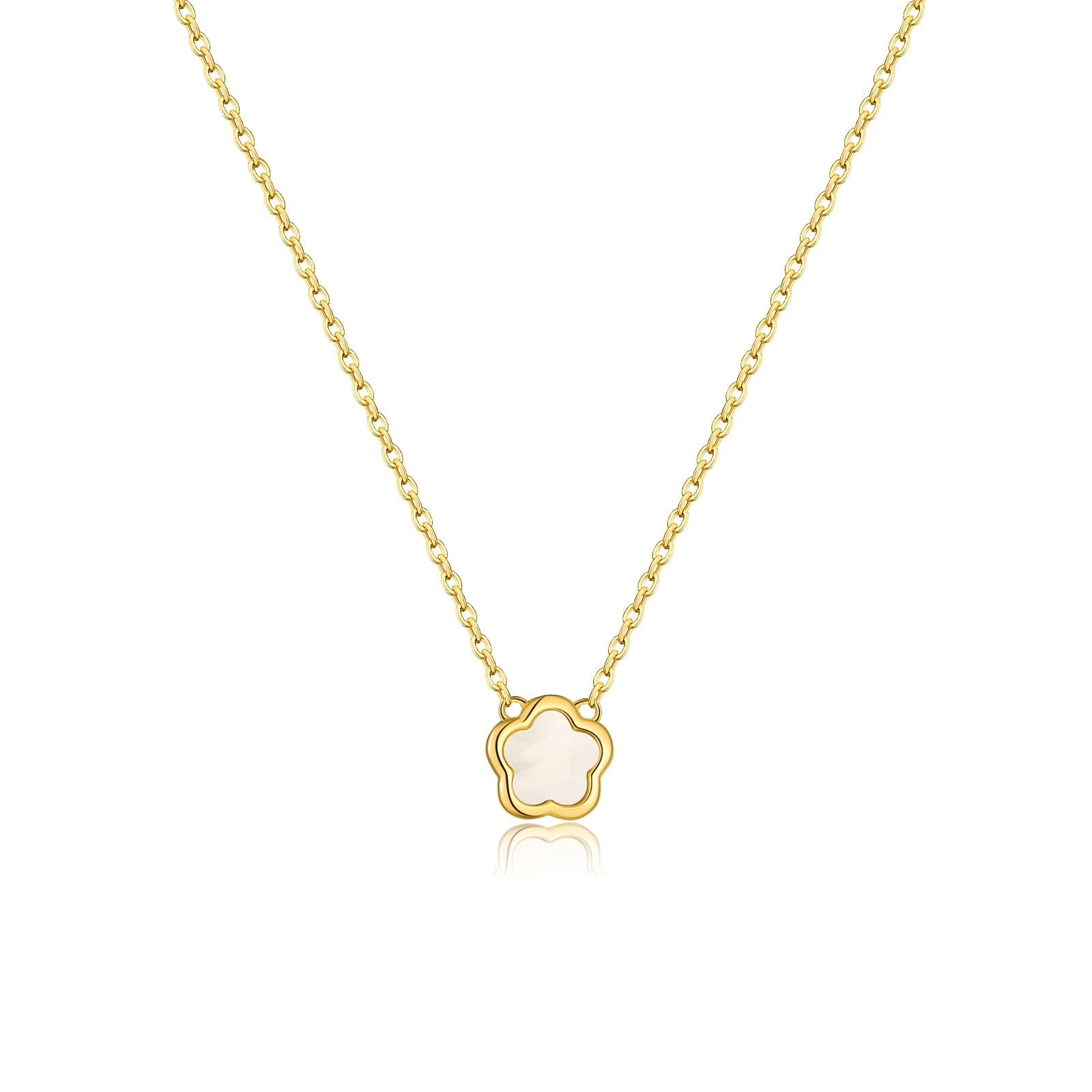 Edle 925 Sterling Silber Halskette, vergoldet oder platinbeschichtet, mit Muschelblumen Anhänger – Zart, minimalistisch & elegant für Damen