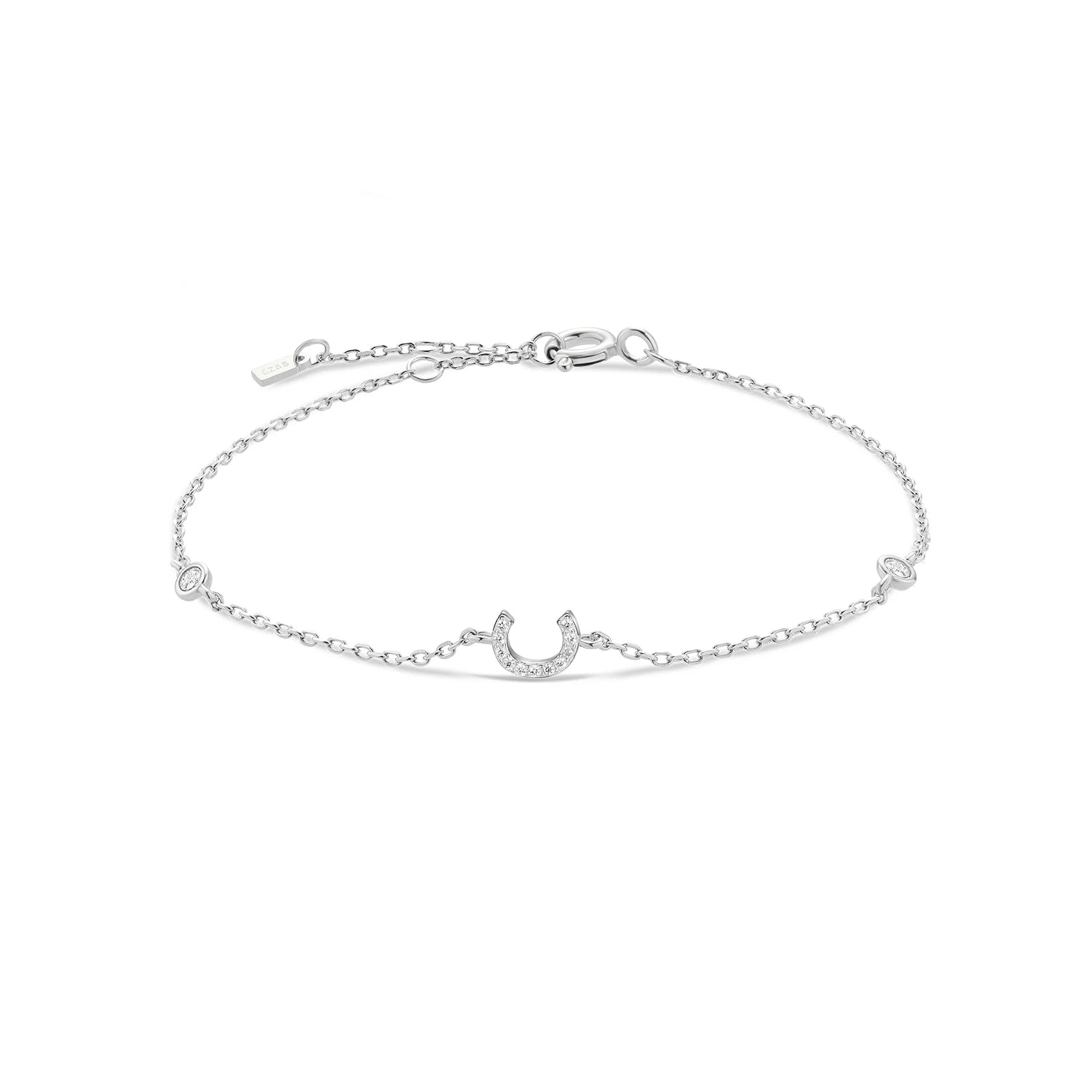 925 Sterling Silber Initial Armband, vergoldet oder platinbeschichtet – Buchstabe A–Z mit Zirkonia