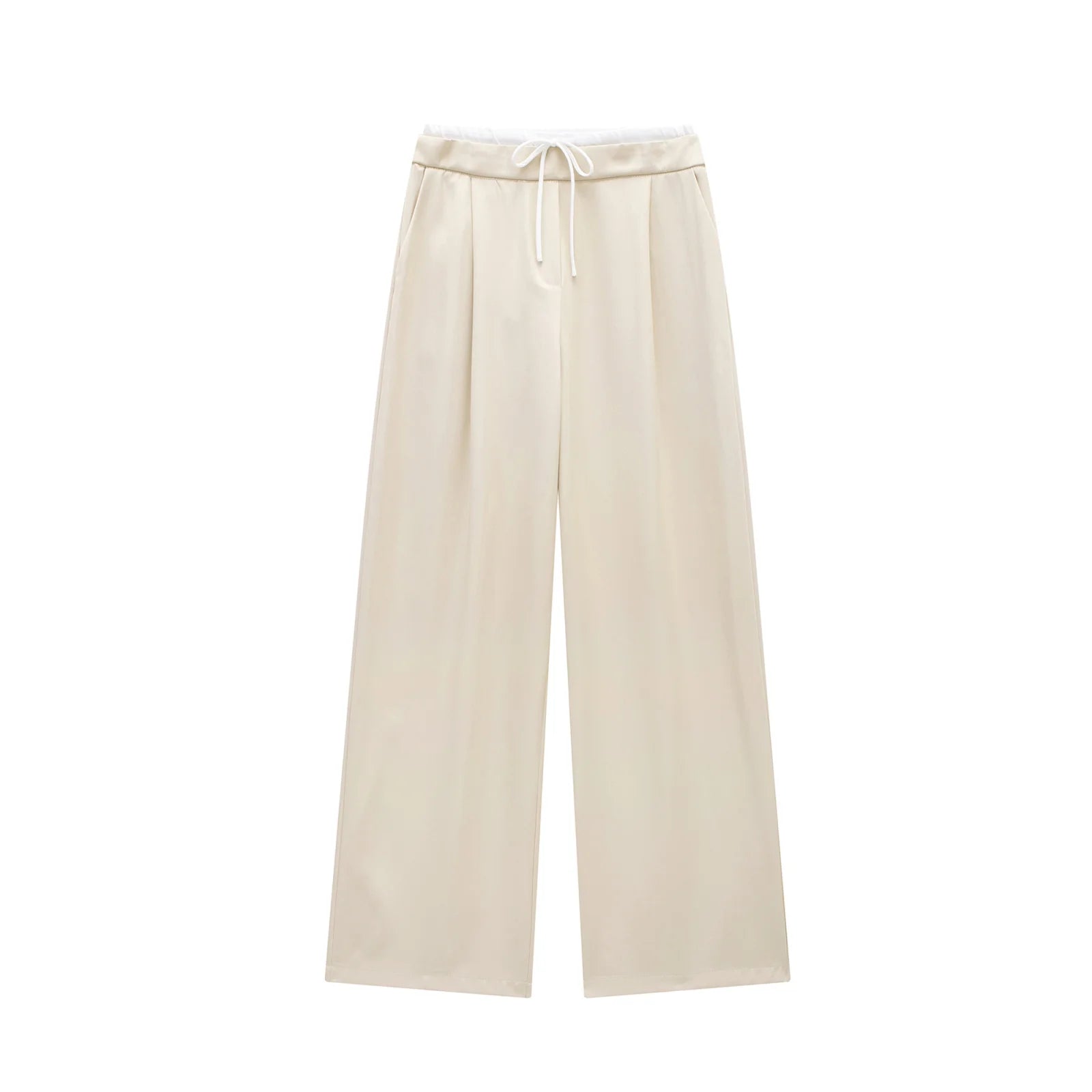 Lockere Damenhose mit weitem Bein – elegante Sommerhose mit Bindegürtel
