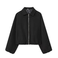 Stylische Damen Cropped Bomberjacke – Leichte College Jacke