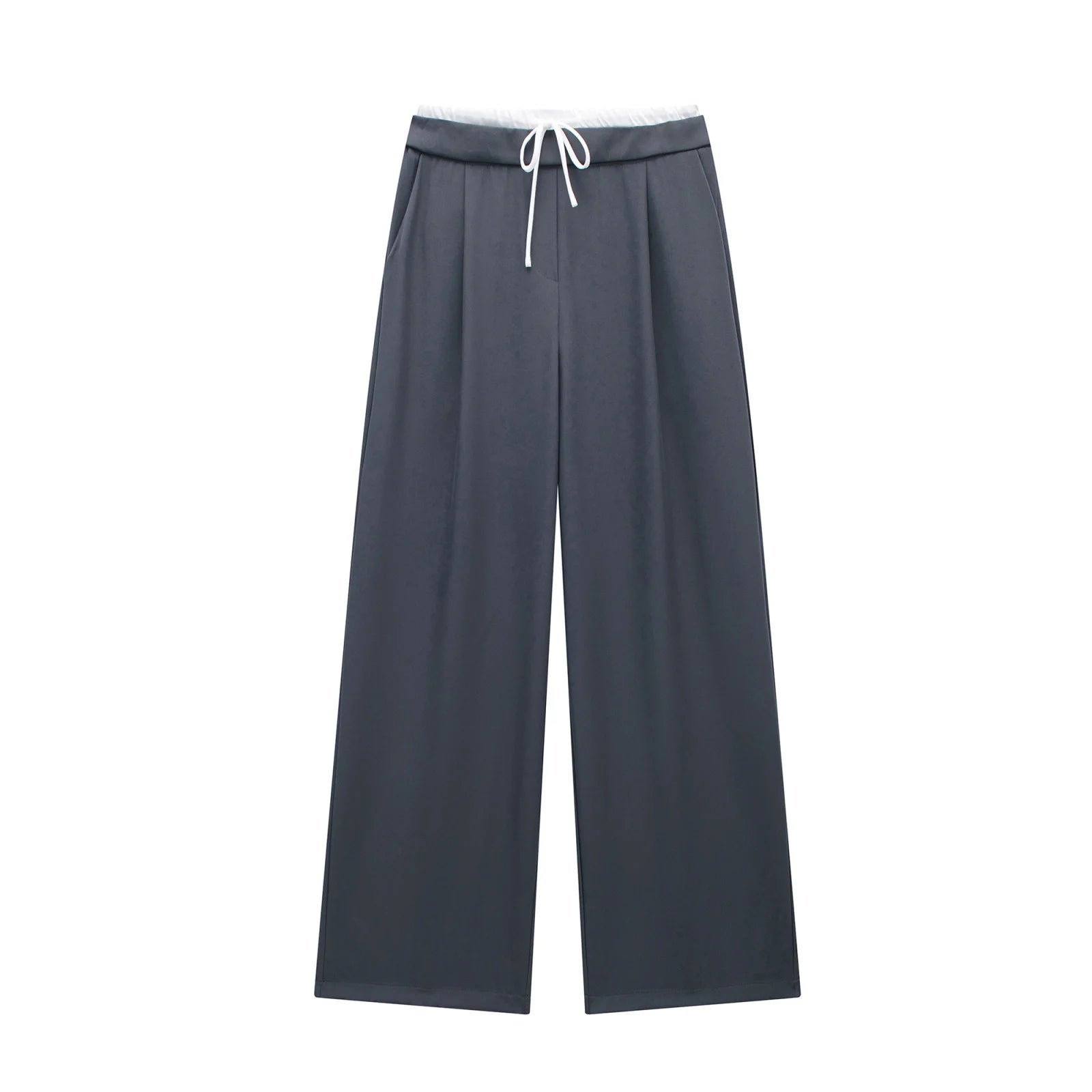 Lockere Damenhose mit weitem Bein – elegante Sommerhose mit Bindegürtel