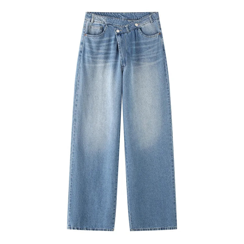 Damen Mom Jeans High Waist – Stylische Wide Leg Jeans
