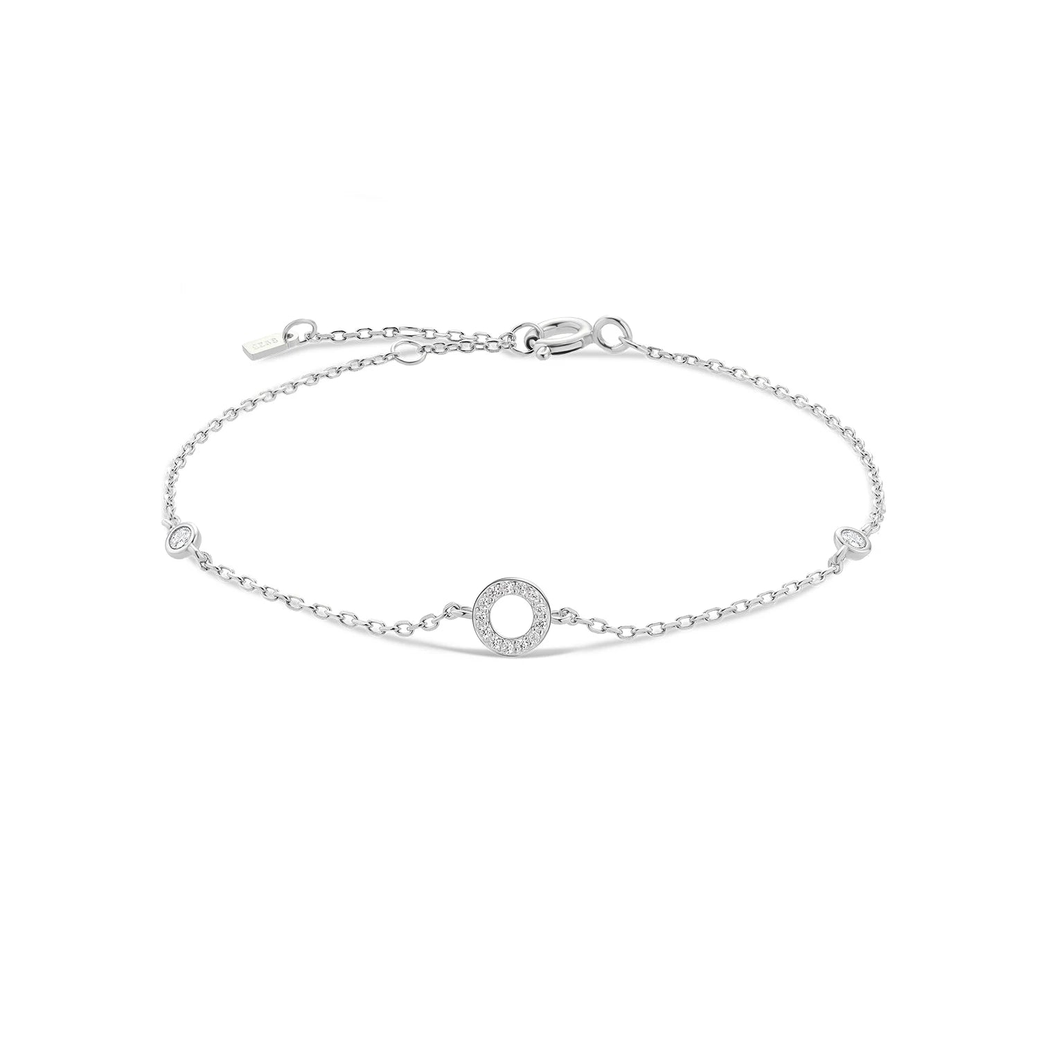 925 Sterling Silber Initial Armband, vergoldet oder platinbeschichtet – Buchstabe A–Z mit Zirkonia