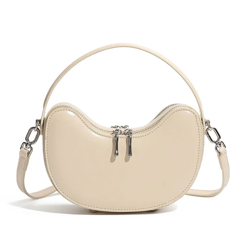 Damen Mini Handtasche aus Echtleder – Dumpling Design, Elegant & Modern – Schultertasche