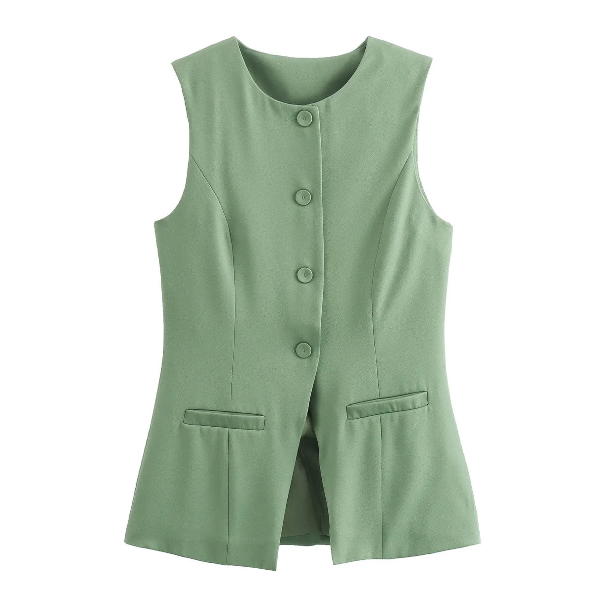Damen weste – Elegante Ärmellose Weste mit Knopfleiste traduza