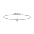 Zartes Damen Armband aus 925 Sterling Silber – Herz Pavé mit Zirkonia, vergoldet oder platinbeschichtet