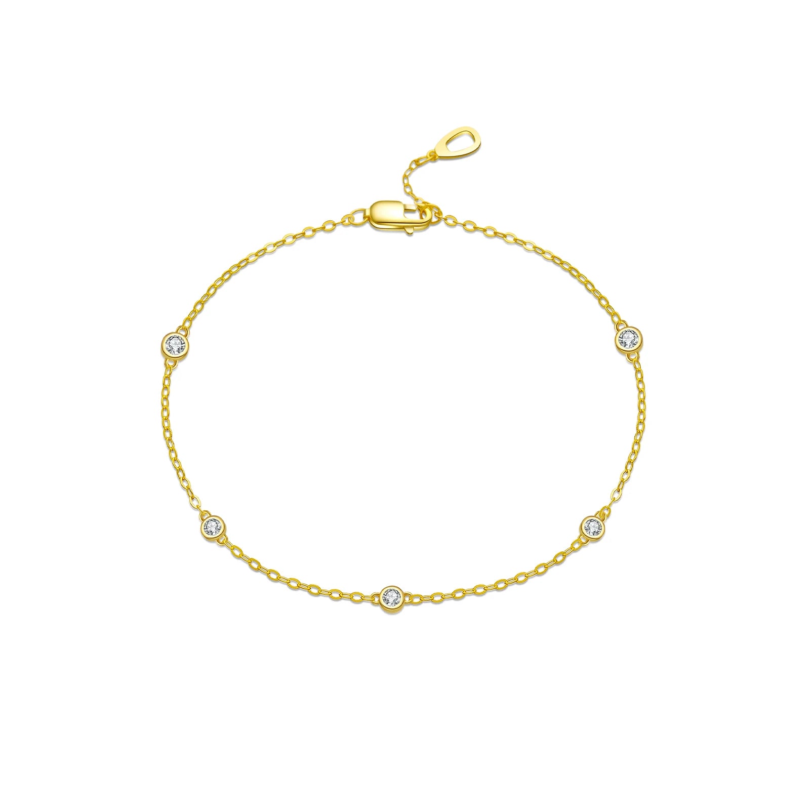 Elegantes Damen Armband aus 925 Sterling Silber – Perlenkette mit Zirkonia, Vergoldet oder Platinbeschichtet, Zeitloser Schmuck