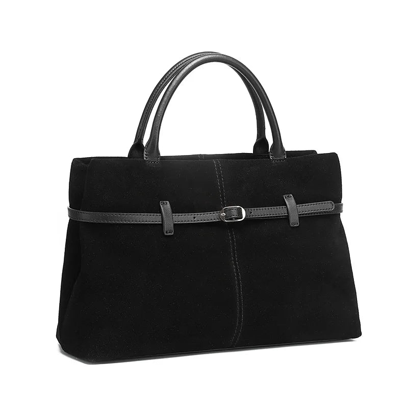 Damen Handtasche aus Wildleder und Echtleder – Geräumig & Elegant – Premium Schultertasche