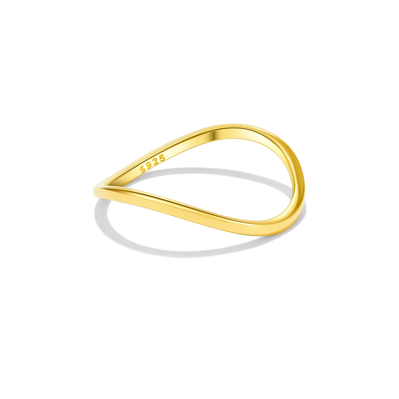 Eleganter Damenring aus 925 vergoldetem oder platinbeschichtetem Sterling Silber mit Zirkonia Kreis – Feines und zeitloses Design.