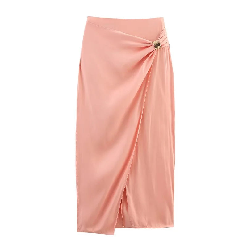 Zweiteiliges Damen-Set – Plissee-Midirock mit rückenfreiem Neckholder-Top