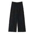 Elegante Damenhose mit Spitze – lockere lange Hose mit Reißverschluss